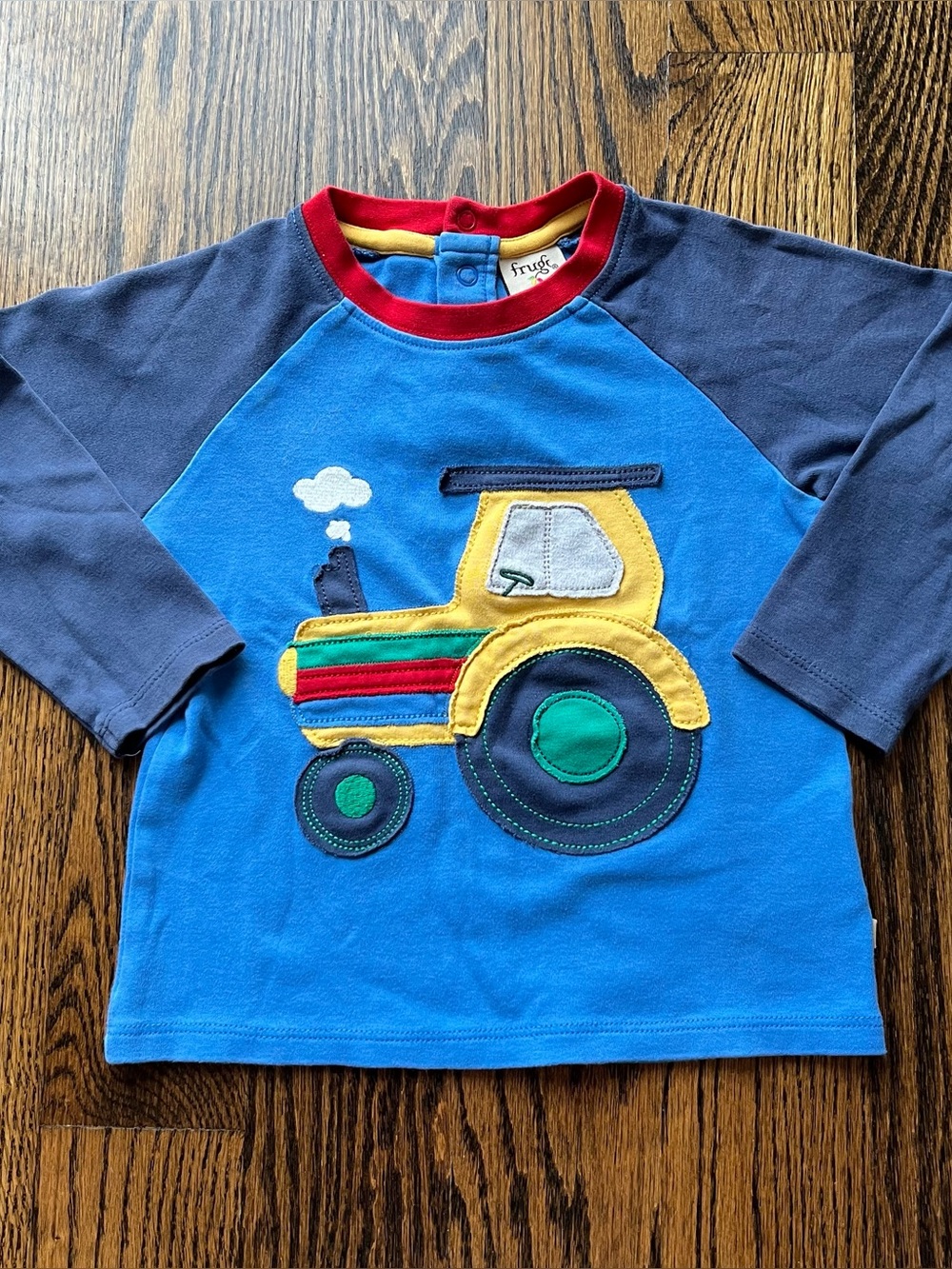Frugi Organic Cotton Blue Long Sleeve Tractor Shirt (2-3Y)